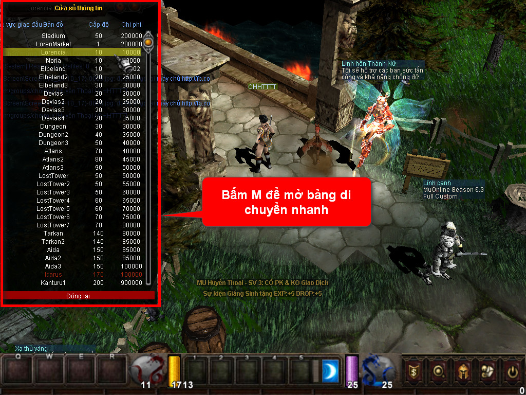 Chức năng chính của Game MU Anh Em